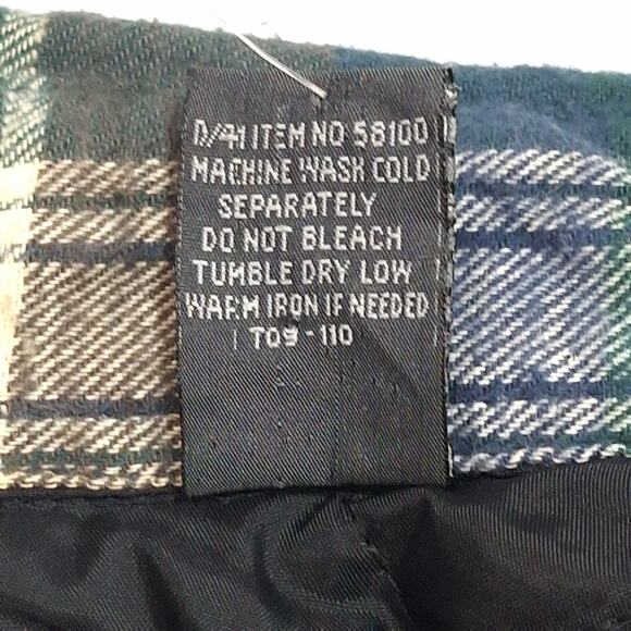 David Taylor XL Quilted Flannel Jacket Blue Cream Plaid Vintage Sears with tags - Picture 7 of 16